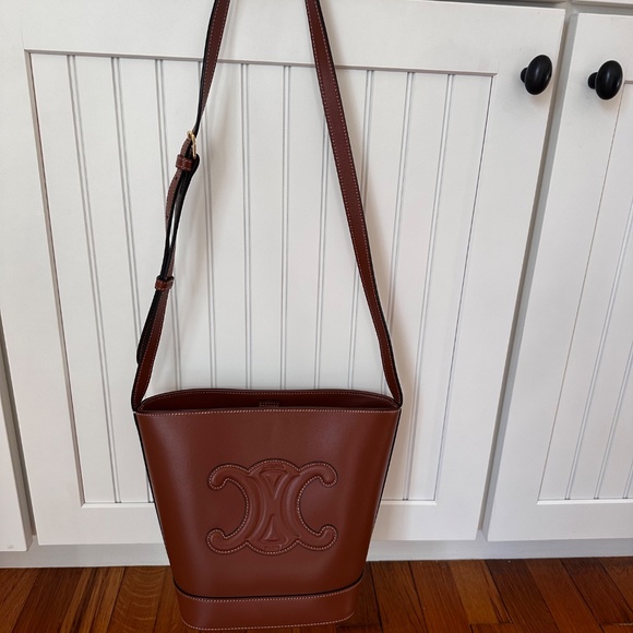 COPY - Celine Triomphe Small Bucket Bag, Tan - Picture 9 of 10